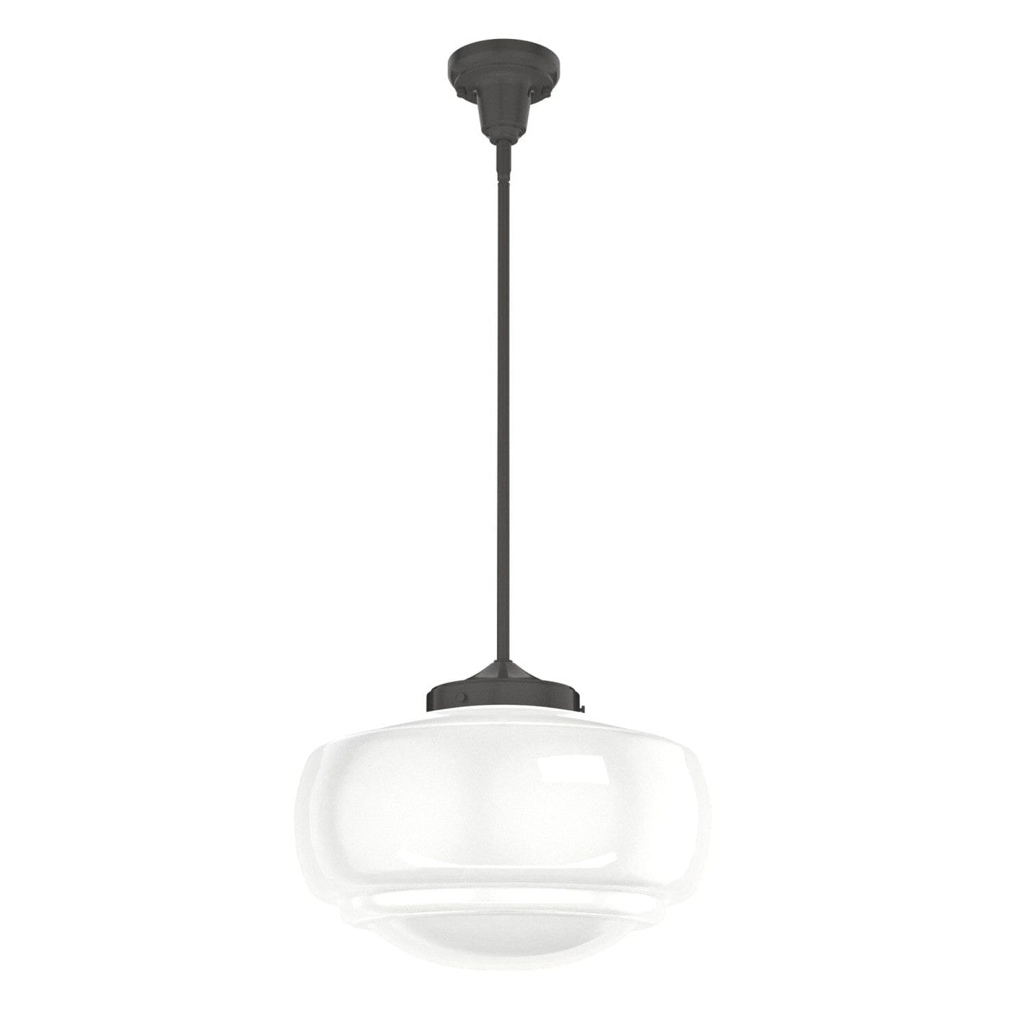 Saddle Creek Shiny Cased White Glass 1 Light 16 Inch Pendant Lighting Hunter Noble Bronze - Cased White 