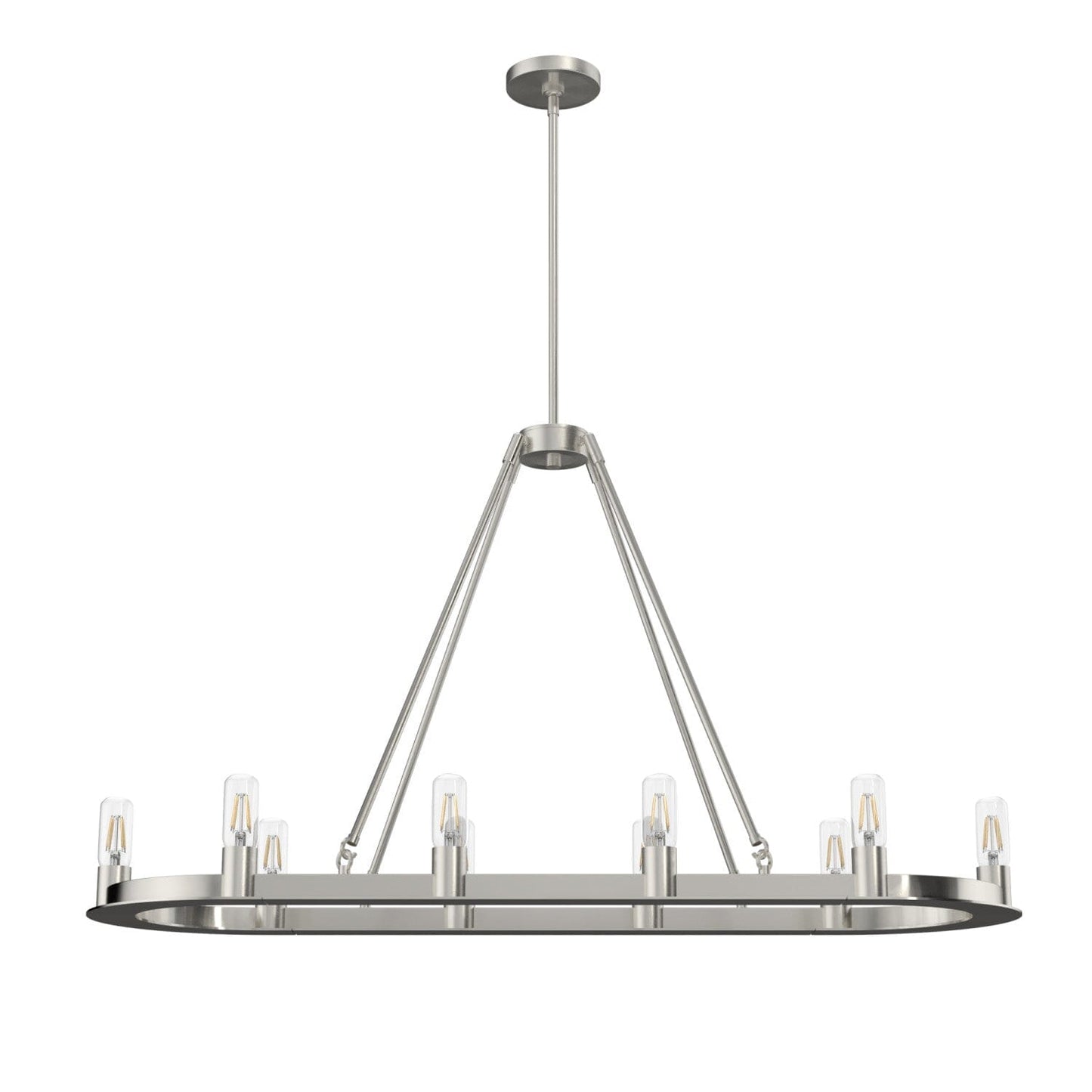 Saddlewood 10 Light Linear Chandelier Lighting Hunter Brushed Nickel - None 