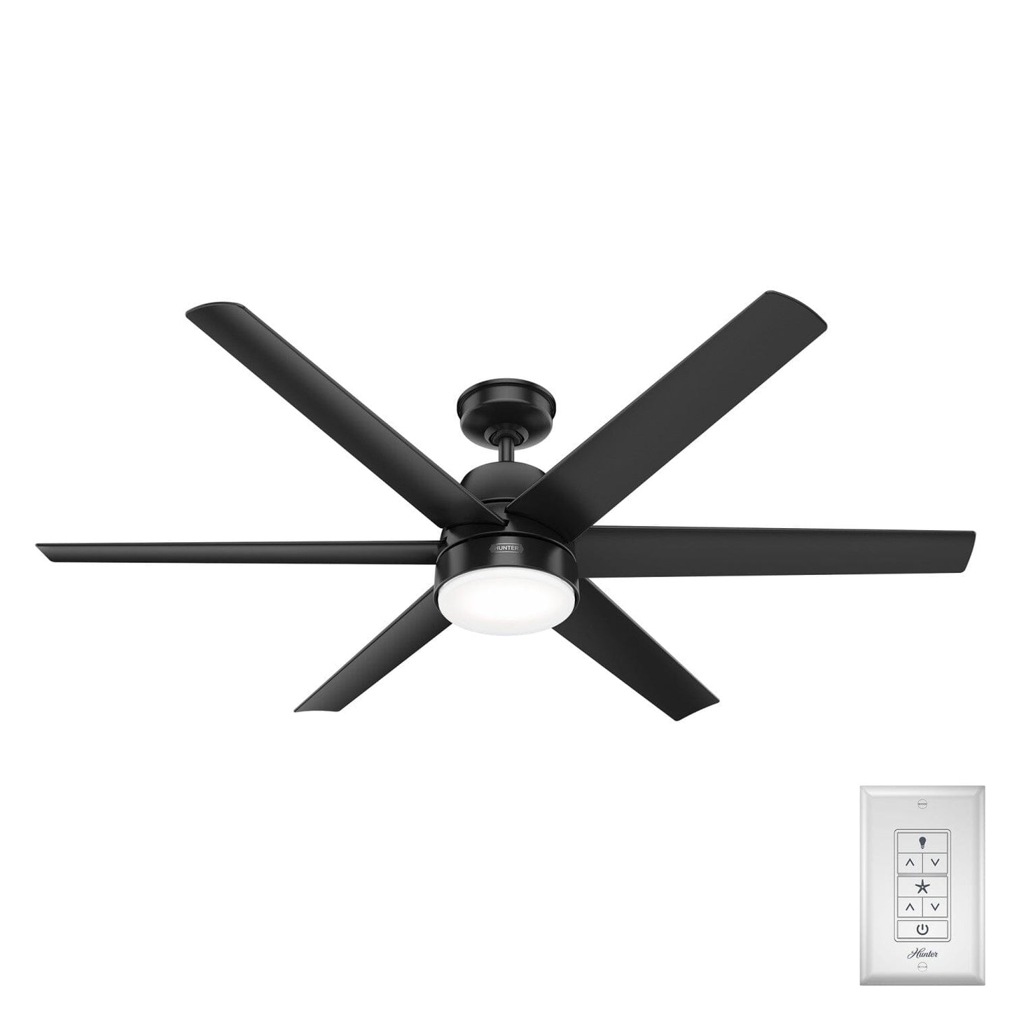 Skysail Outdoor ENERGY STAR with LED Light 60 inch Ceiling Fans Hunter Matte Black - Matte Black 