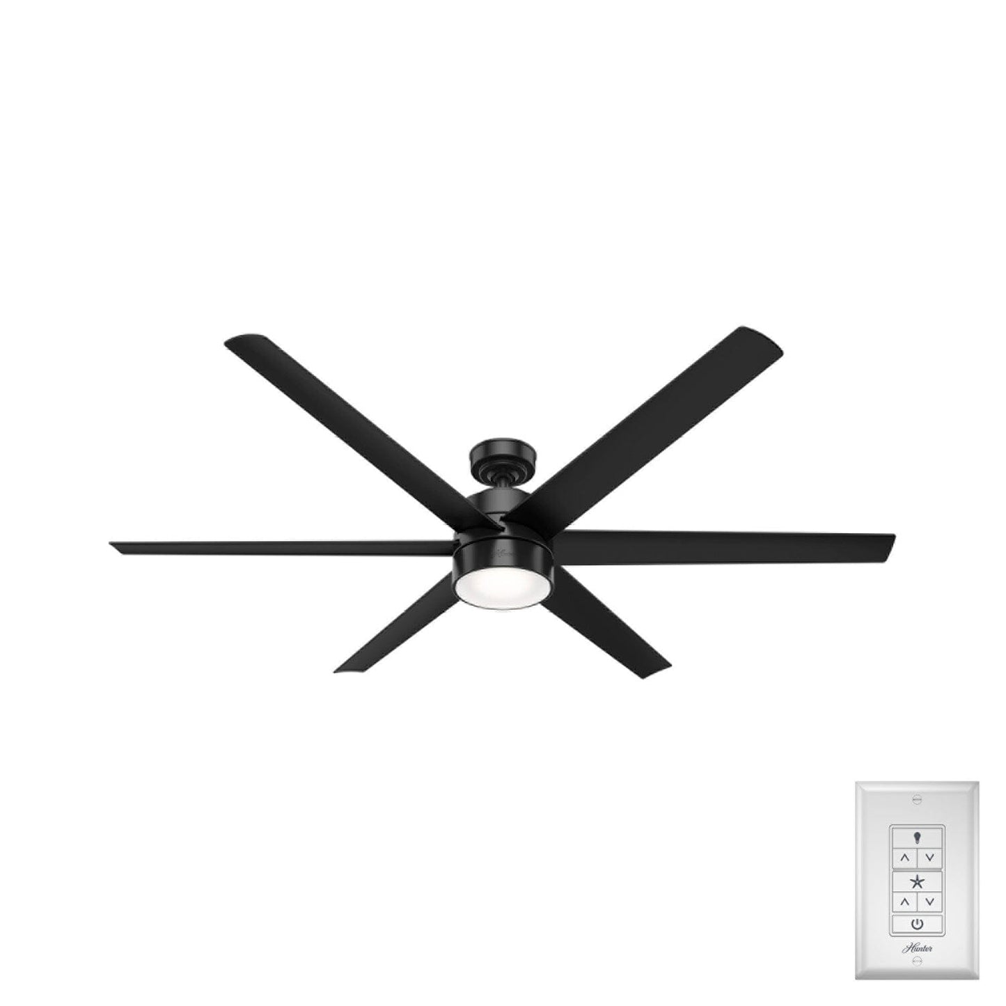 Solaria Outdoor ENERGY STAR with LED Light 72 inch Ceiling Fans Hunter Matte Black - Matte Black 