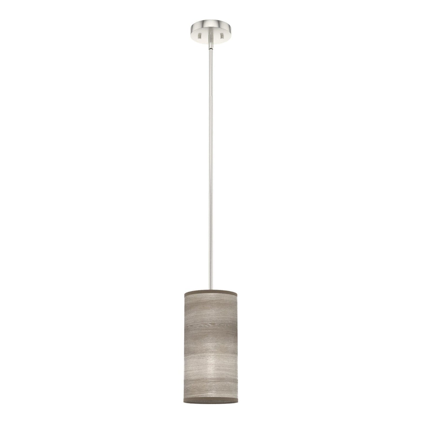 Solhaven 1 Light Mini Pendant Lighting Hunter Light Grey Oak - Brushed Nickel 