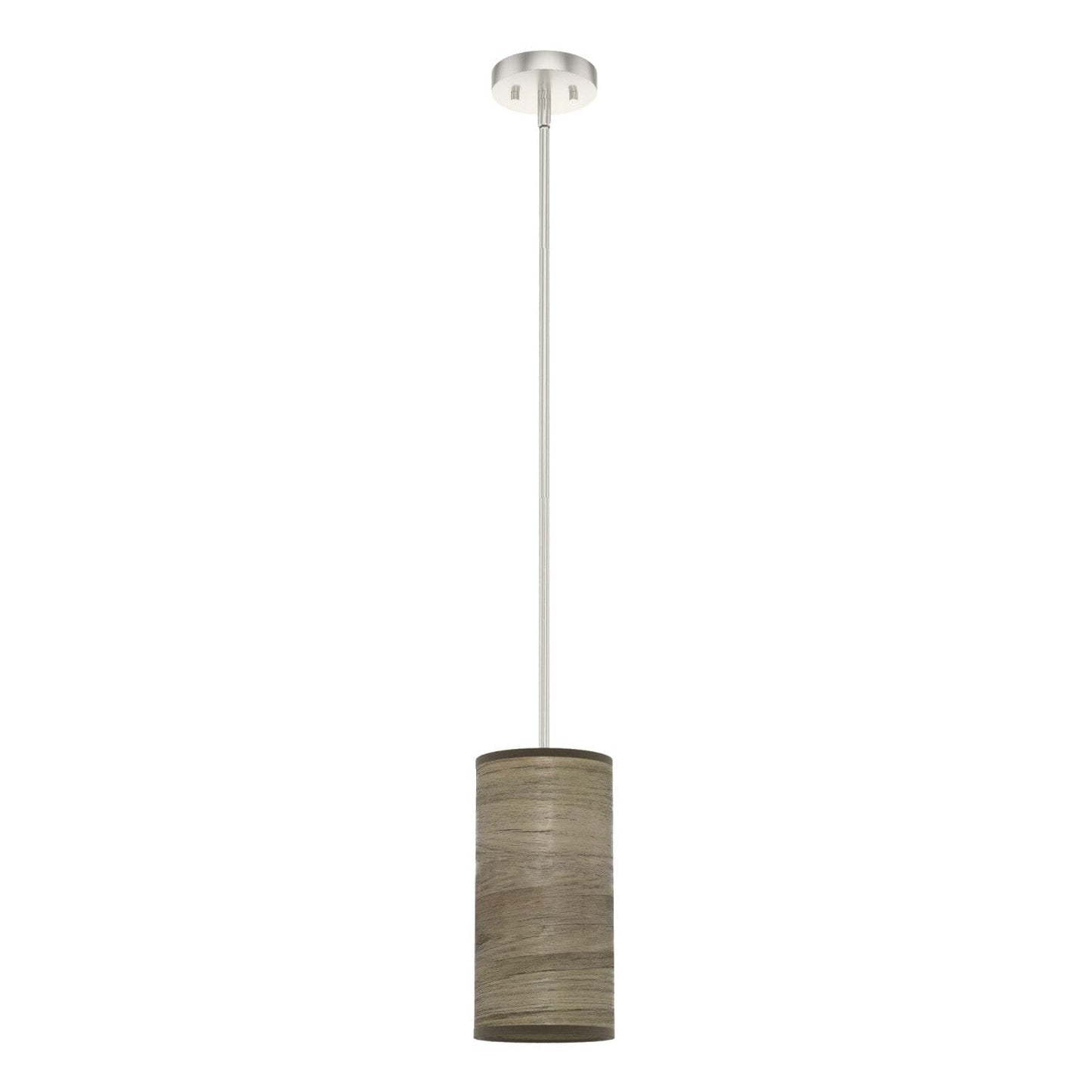 Solhaven 1 Light Mini Pendant Lighting Hunter Warm Grey Oak - Brushed Nickel 