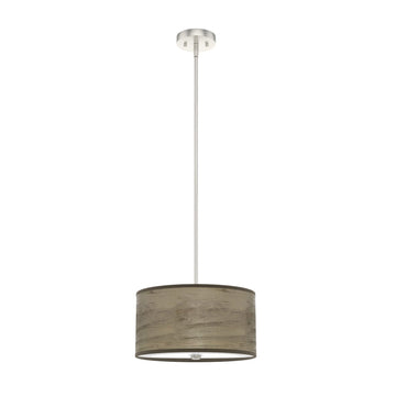 Solhaven 2 Light Pendant Lighting Hunter Warm Grey Oak - Brushed Nickel 