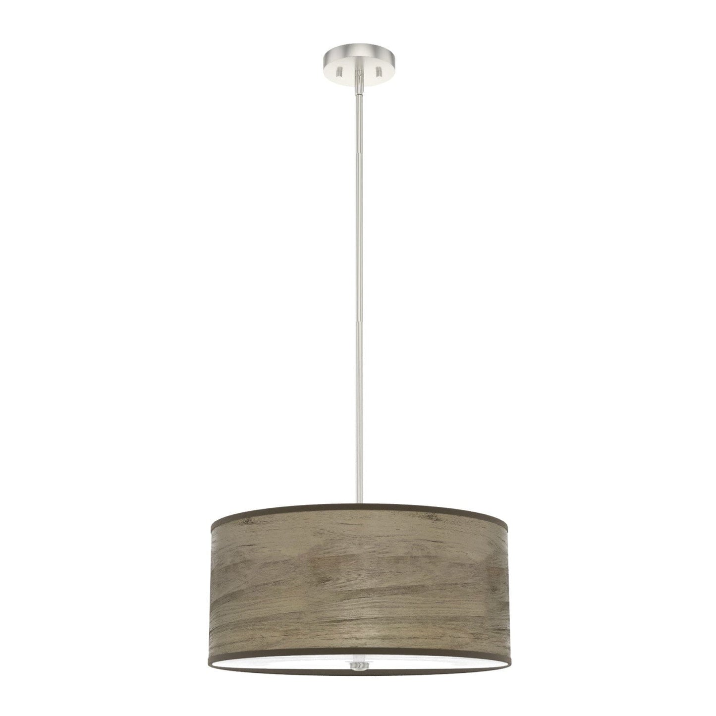 Solhaven 3 Light Pendant Lighting Hunter Warm Grey Oak - Brushed Nickel 