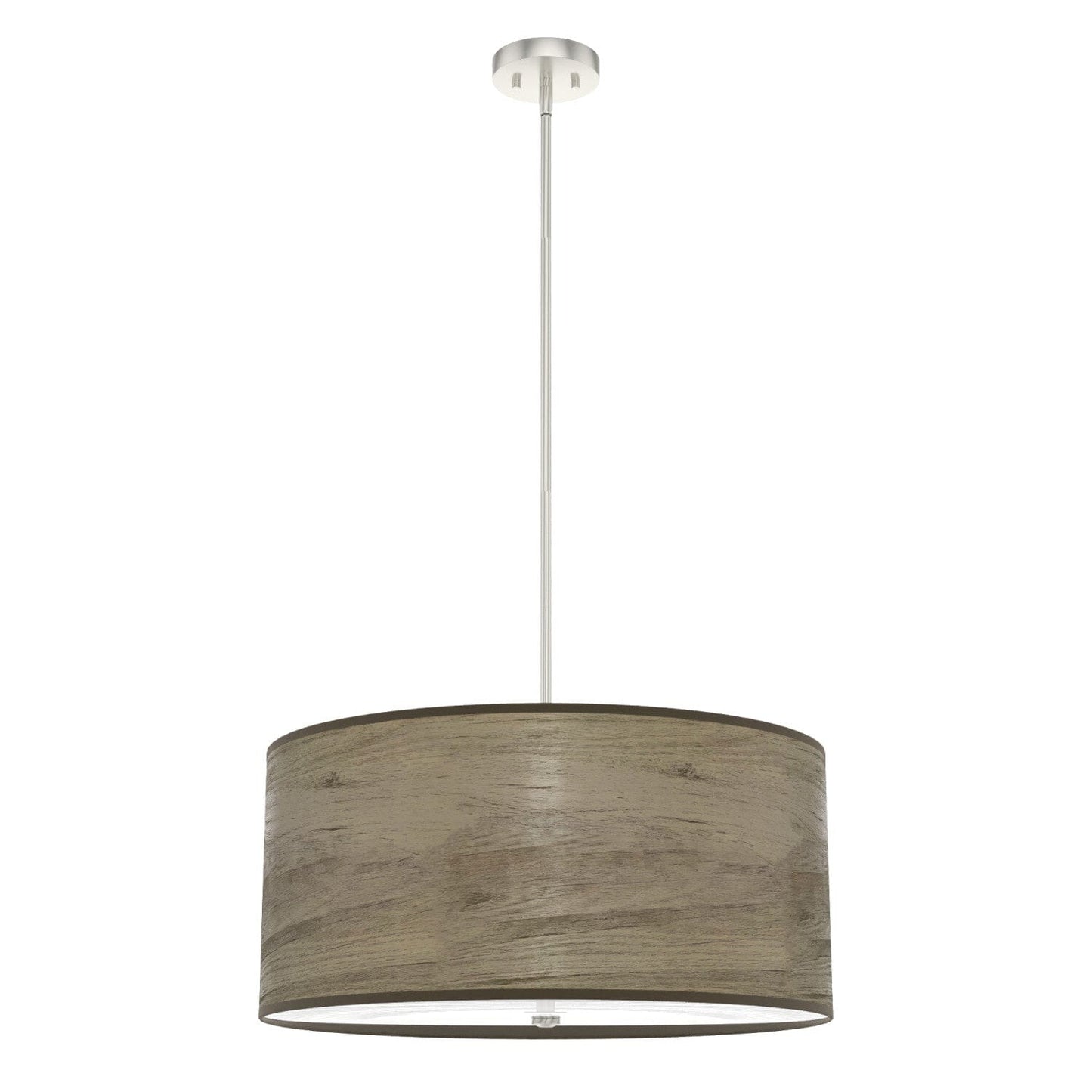 Solhaven 4 Light Pendant Lighting Hunter Warm Grey Oak - Brushed Nickel 