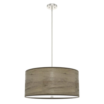 Solhaven 4 Light Pendant Lighting Hunter Warm Grey Oak - Brushed Nickel 