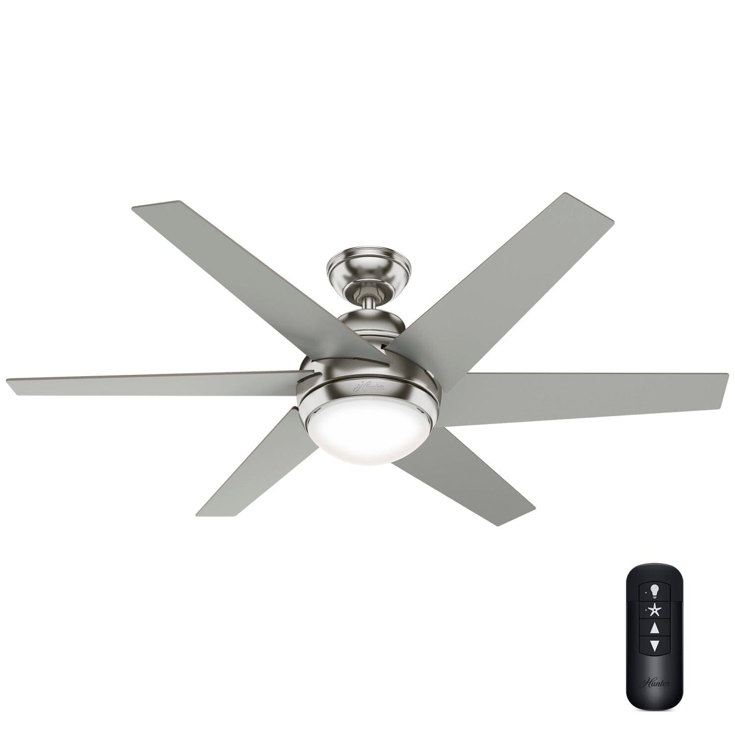 Sotto with LED Light and Remote Control 52 inch Ceiling Fans Hunter Brushed Nickel - Matte Nickel 