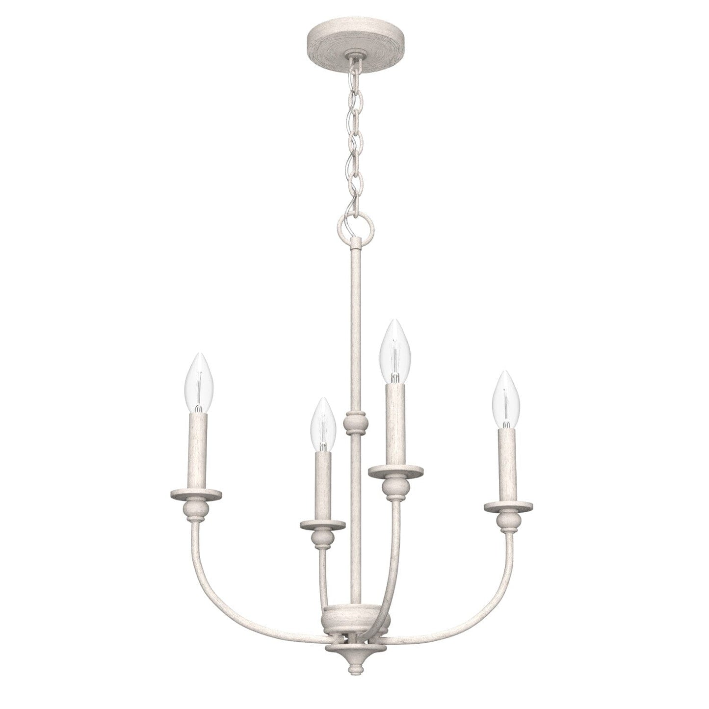 Southcrest 4 Light Chandelier 18 inch Lighting Hunter Distressed White - None 