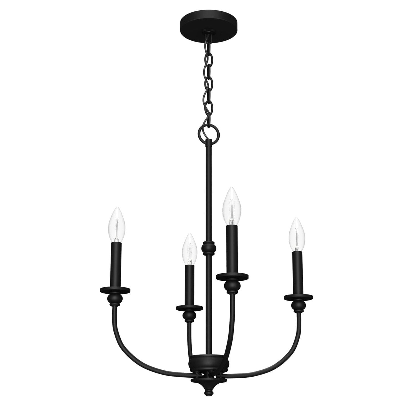 Southcrest 4 Light Chandelier 18 inch Lighting Hunter Matte Black - None 