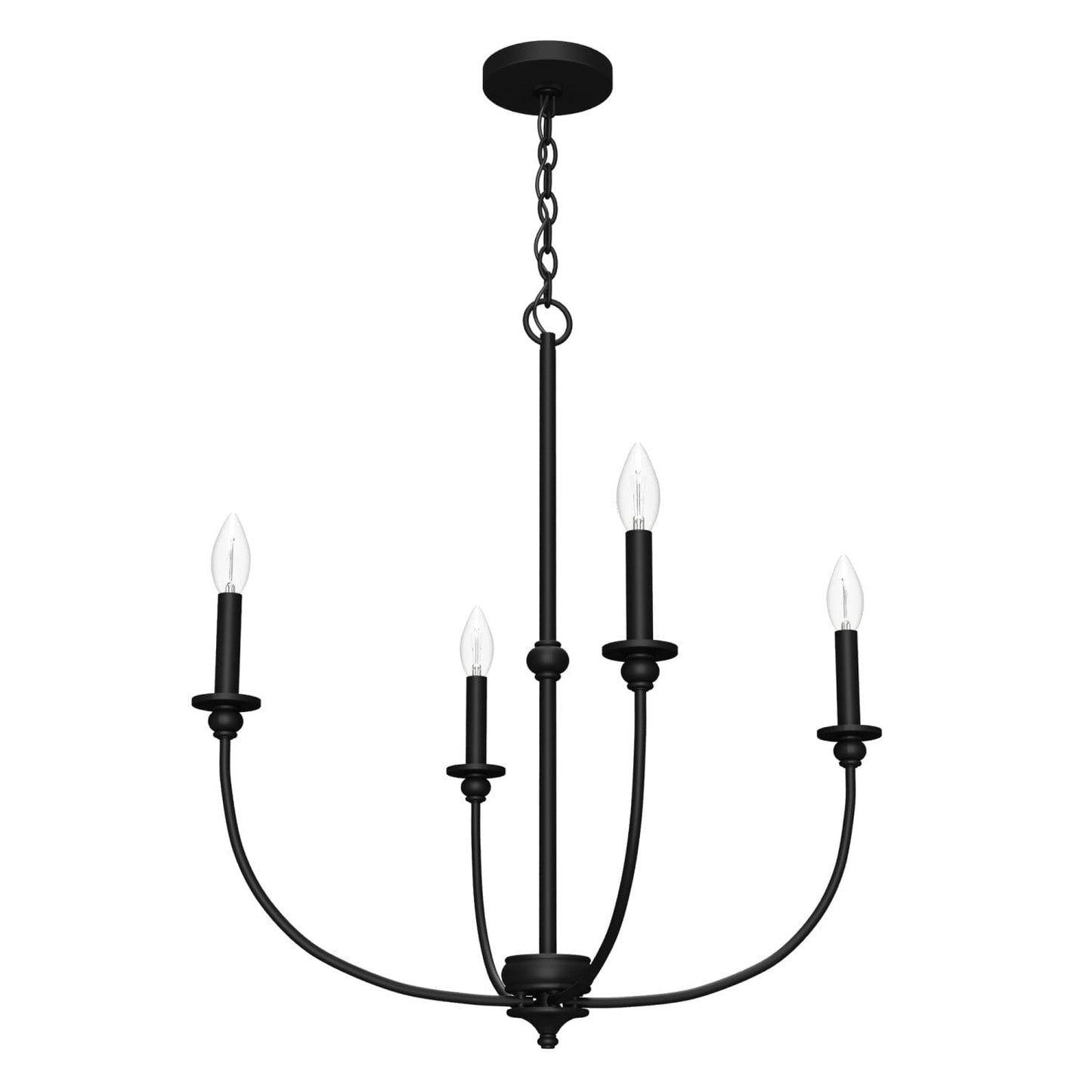 Southcrest 4 Light Chandelier 26 inch Lighting Hunter Matte Black - None 