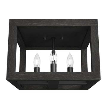 Squire Manor 4 Light Flush Mount Lighting Hunter Matte Black - Dark Ash 