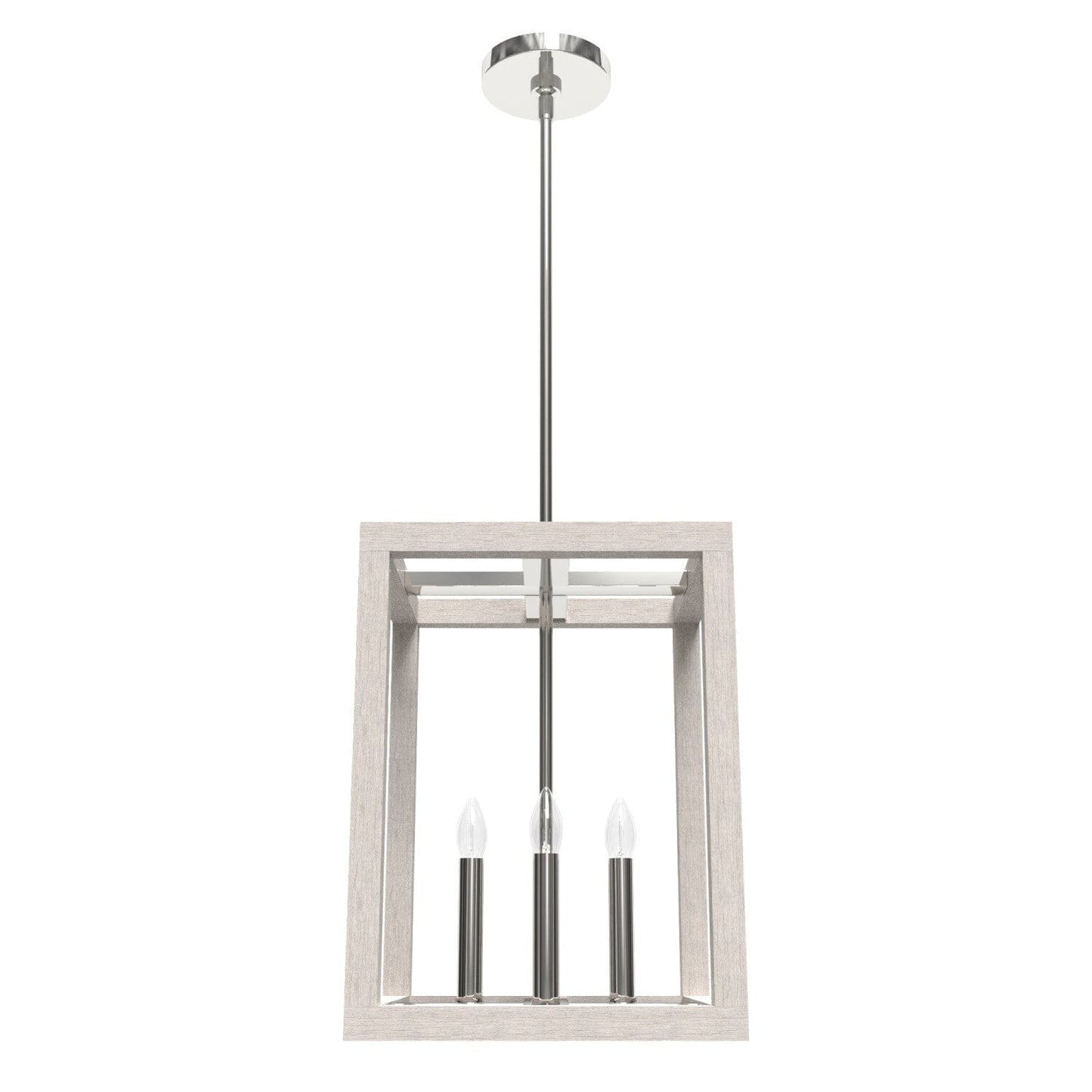 Squire Manor 4 Light Pendant 12 inch Lighting Hunter Chrome - Distressed White 