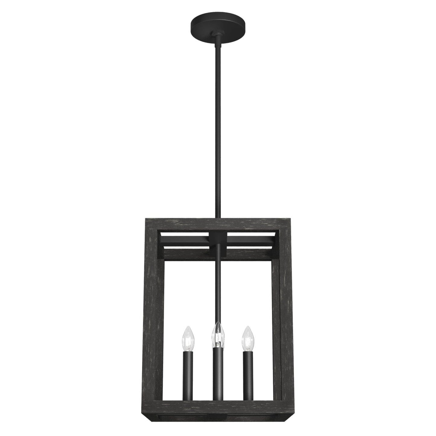 Squire Manor 4 Light Pendant 12 inch Lighting Hunter Matte Black - Dark Ash 