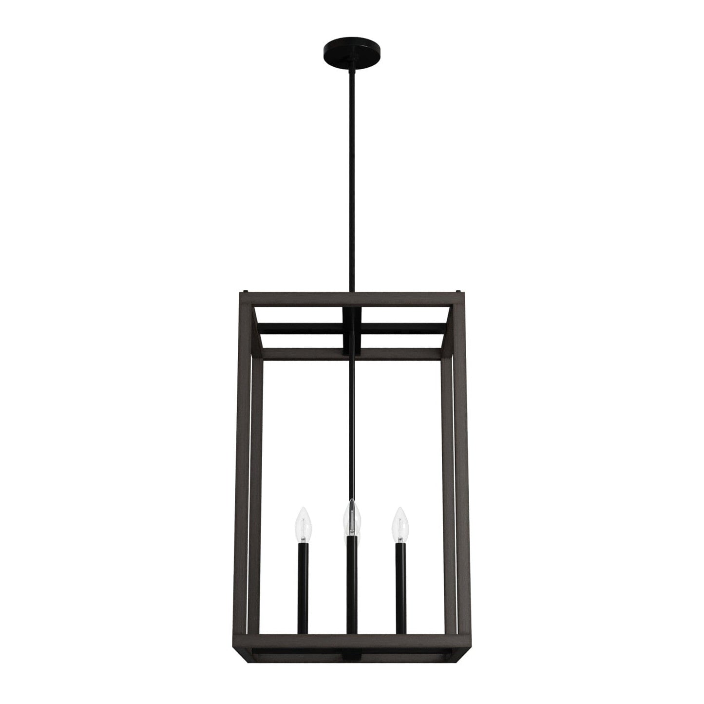 Squire Manor 4 Light Pendant 18 inch Lighting Hunter Matte Black - Dark Ash 