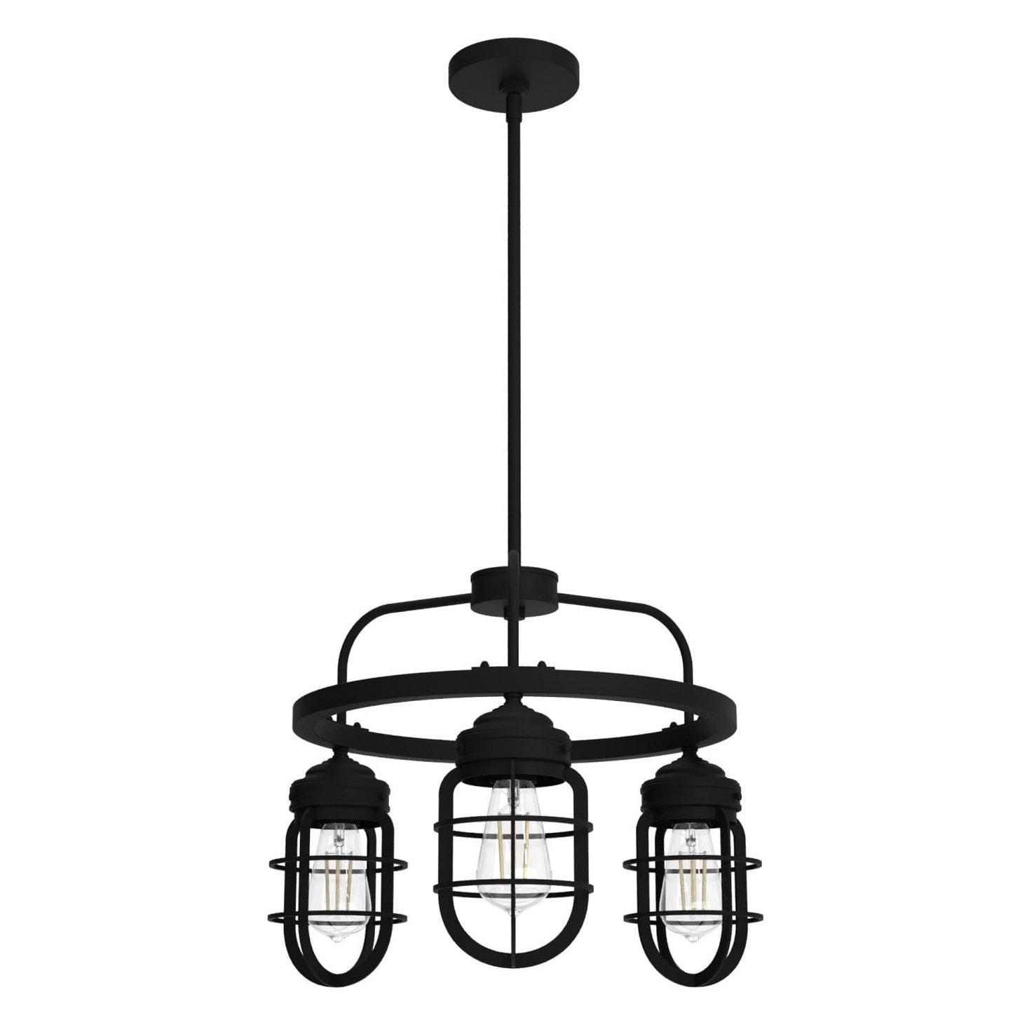 Starklake 3 Light Chandelier Lighting Hunter Natural Black Iron 