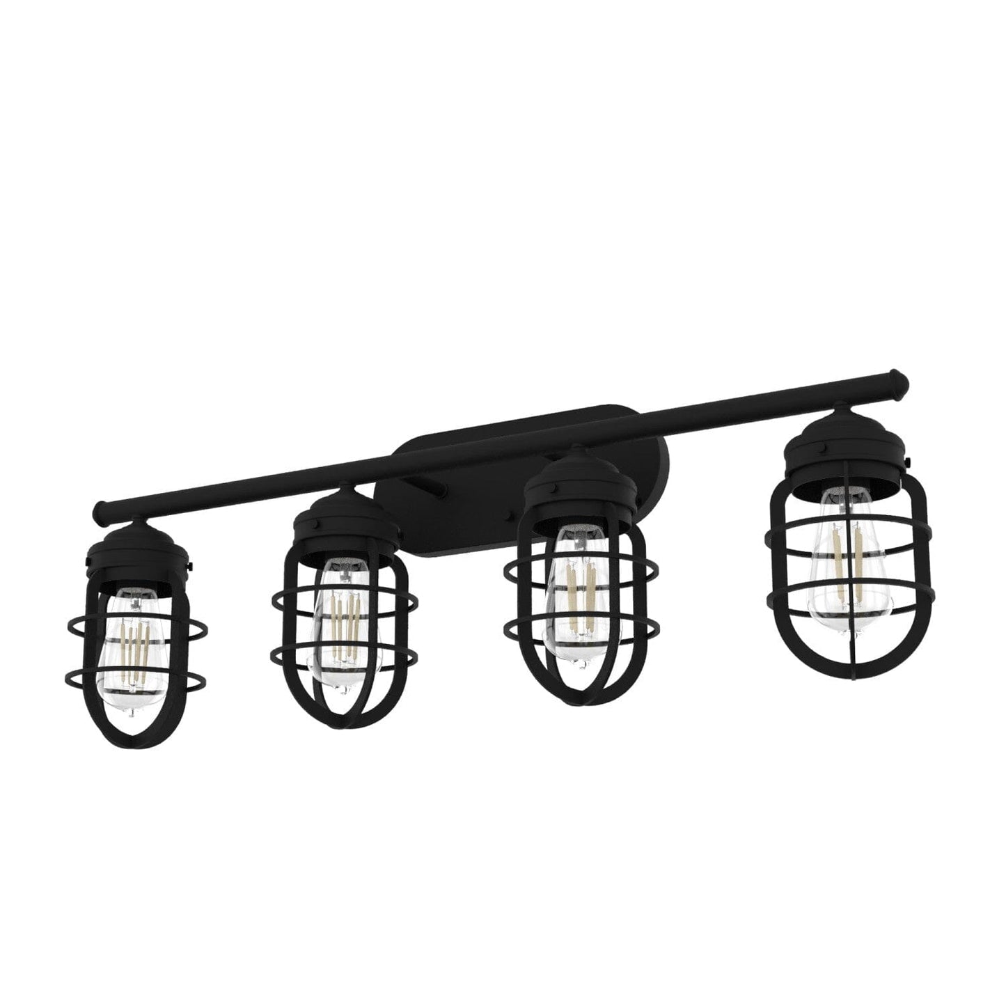 Starklake 4 Light Vanity Lighting Hunter Natural Black Iron 