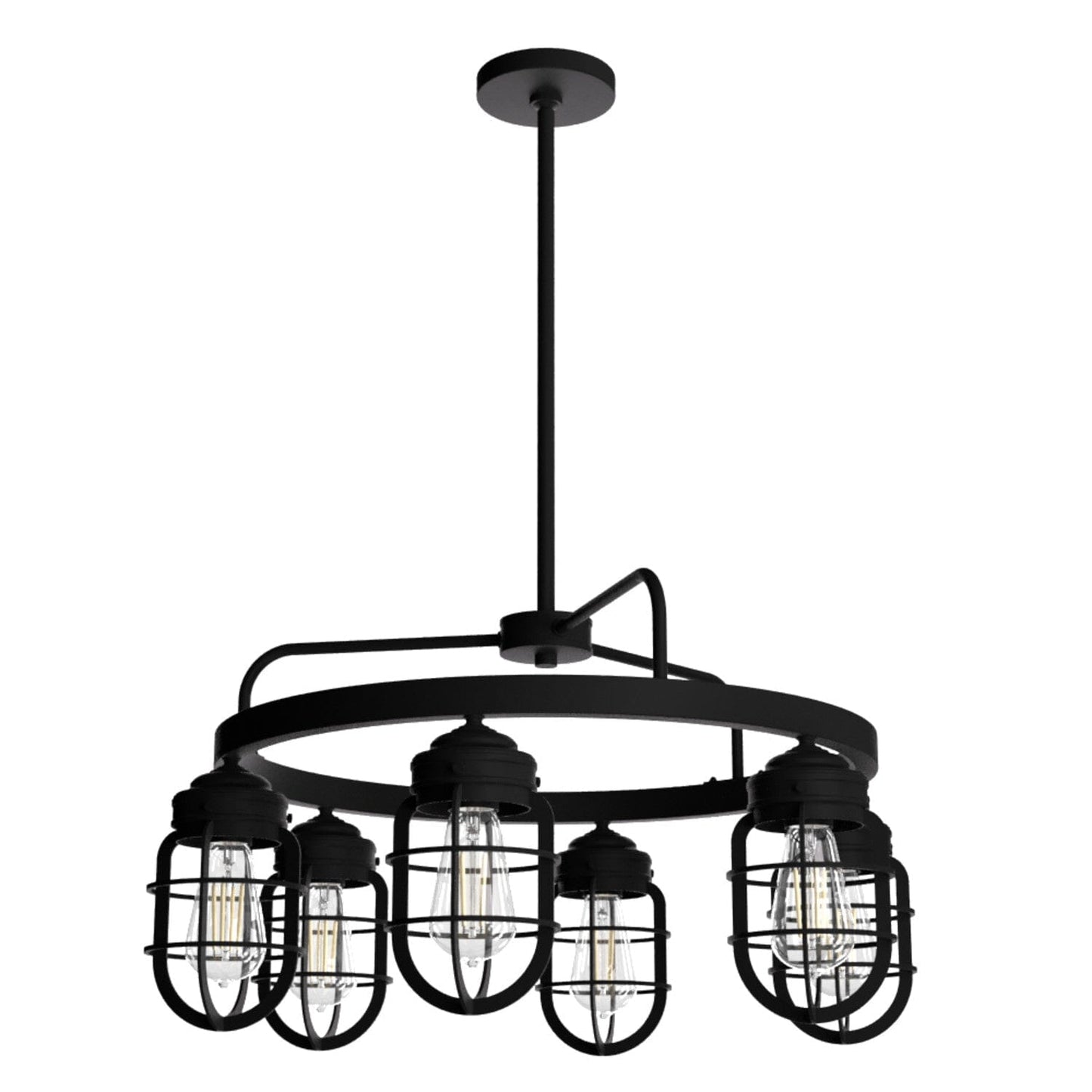 Starklake 6 Light Chandelier Lighting Hunter Natural Black Iron 