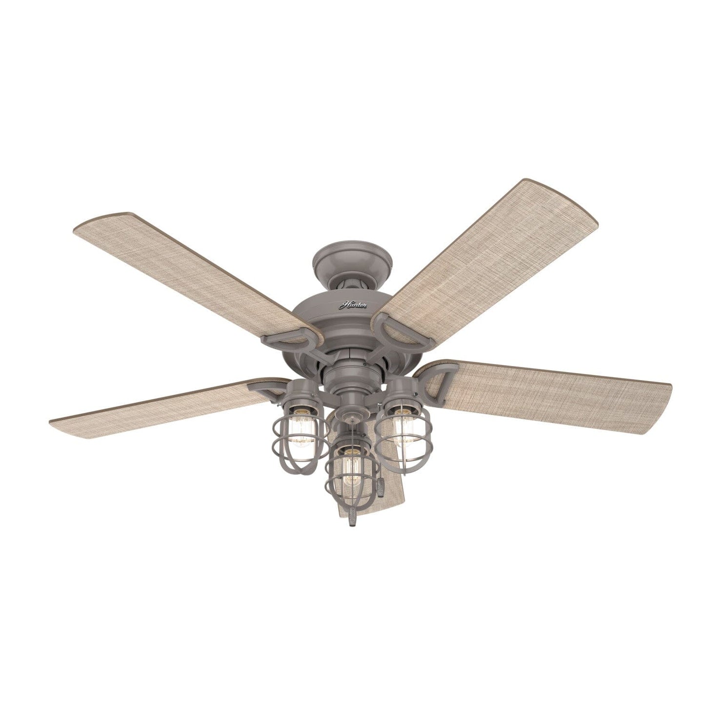 Starklake Outdoor with LED Light 52 inch Ceiling Fans Hunter Quartz Grey - Washed Walnut 