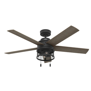 Staten with LED Light 52 inch Ceiling Fans Hunter Matte Black - Greyed Walnut 