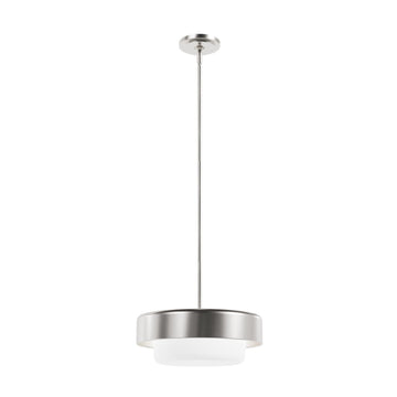 Station 2 Light Pendant Lighting Hunter Brushed Nickel - Frosted Cased White 