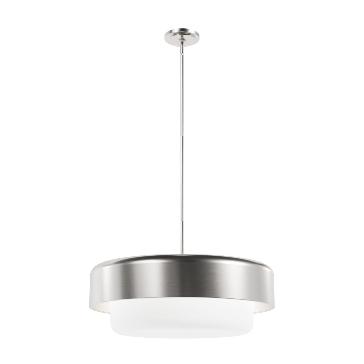 Station 4 Light Pendant Lighting Hunter Brushed Nickel - Frosted Cased White 