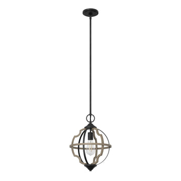 Stone Creek 1 Light Pendant Lighting Hunter French Oak - Rustic Iron 