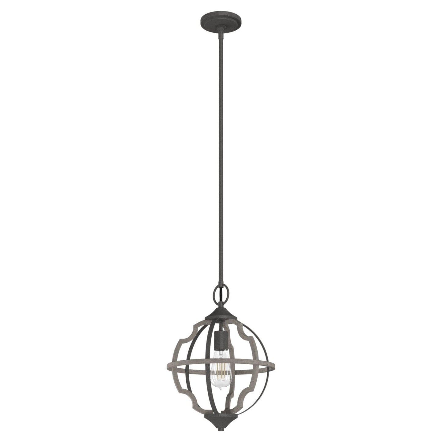 Stone Creek 1 Light Pendant Lighting Hunter Noble Bronze - White Washed Oak 