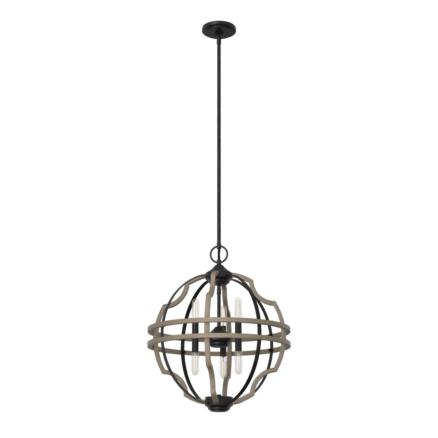 Stone Creek 6 Light Pendant 19 inch Lighting Hunter French Oak - Rustic Iron 