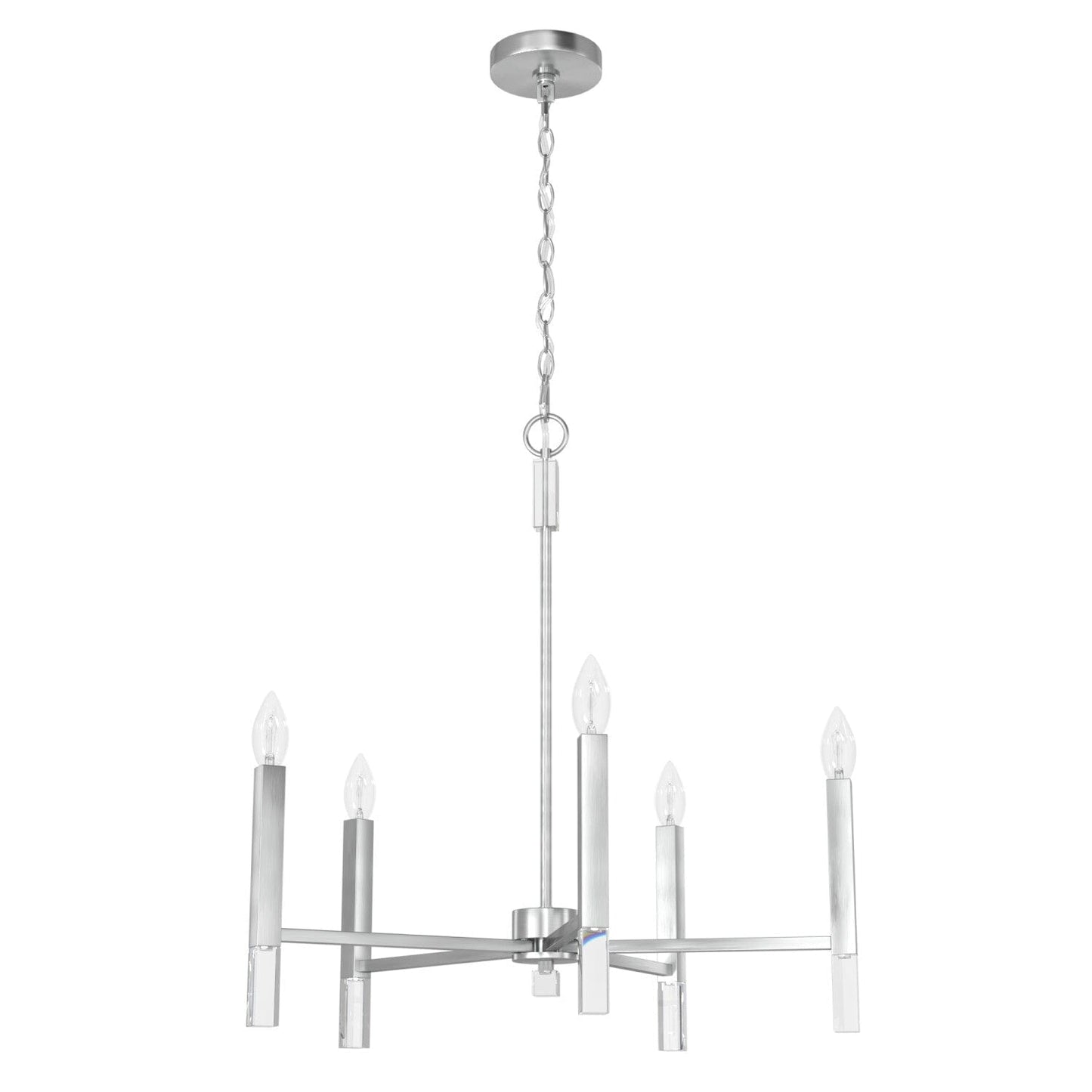 Sunjai 5 Light Chandelier Lighting Hunter Brushed Nickel - None 