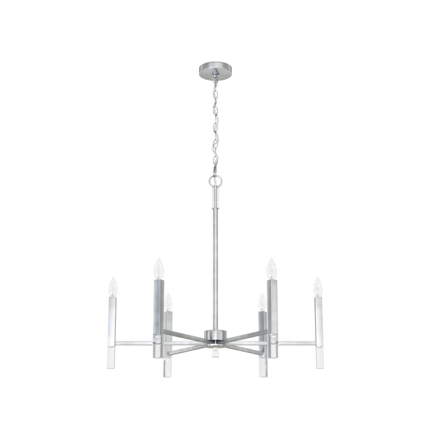 Sunjai 6 Light Chandelier Lighting Hunter Brushed Nickel - None 