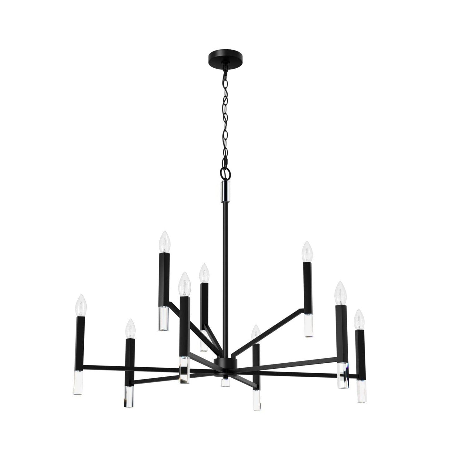 Sunjai 9 Light 2-tier Chandelier Lighting Hunter Matte Black - None 