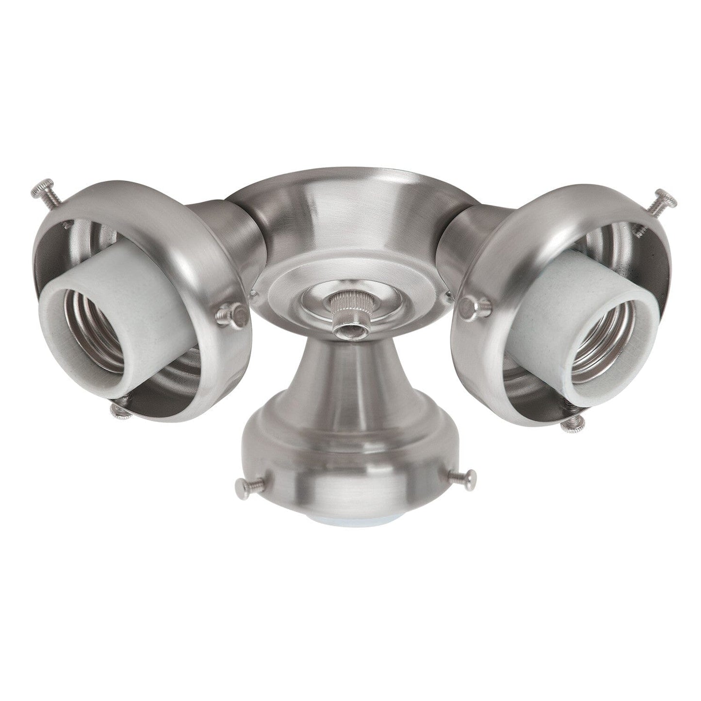 Three-Light Brushed Nickel Fitter - 99136 Ceiling Fan Accessories Hunter Brushed Nickel 