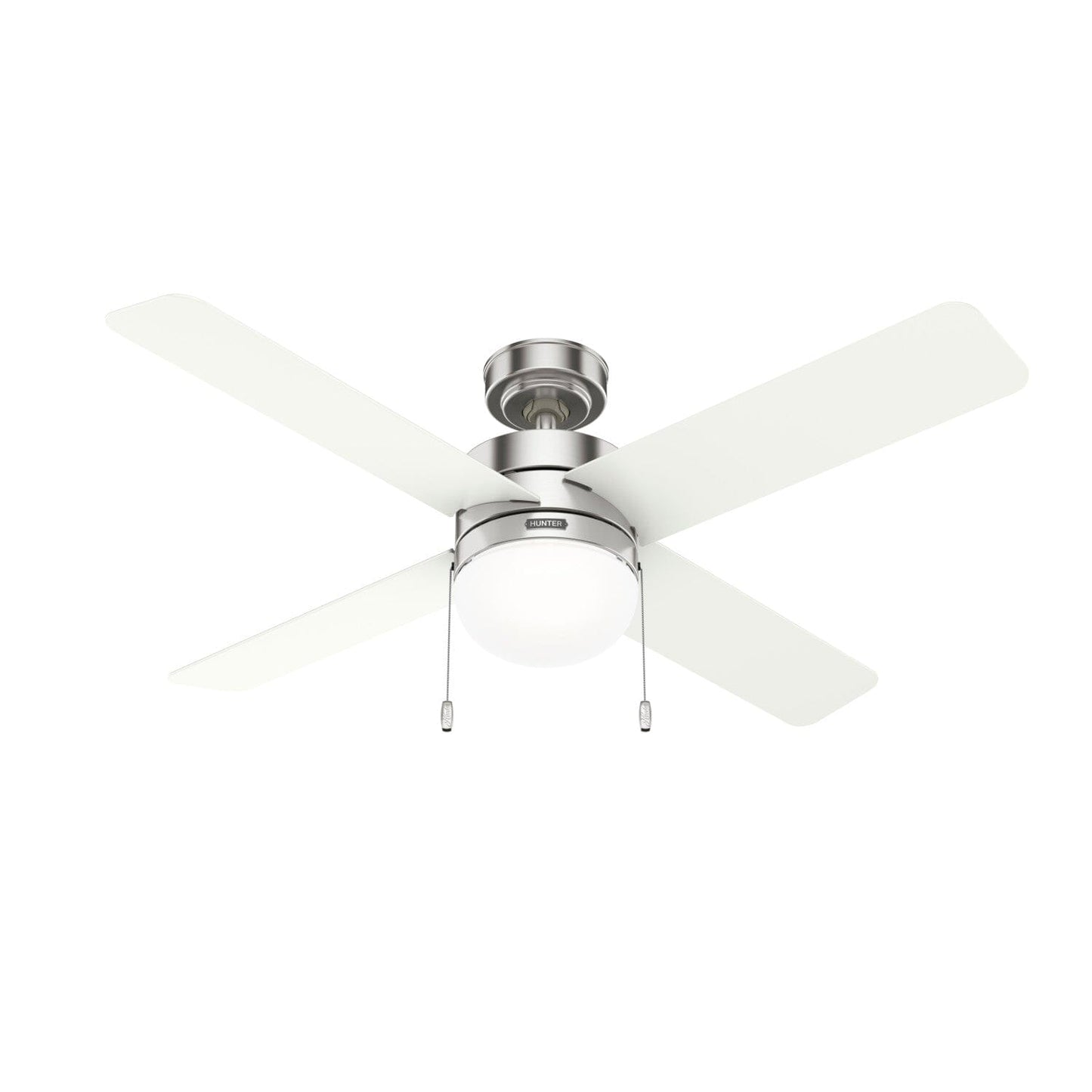 Timpani with LED Light 52inch Ceiling Fans Hunter Brushed Nickel - Fresh White 