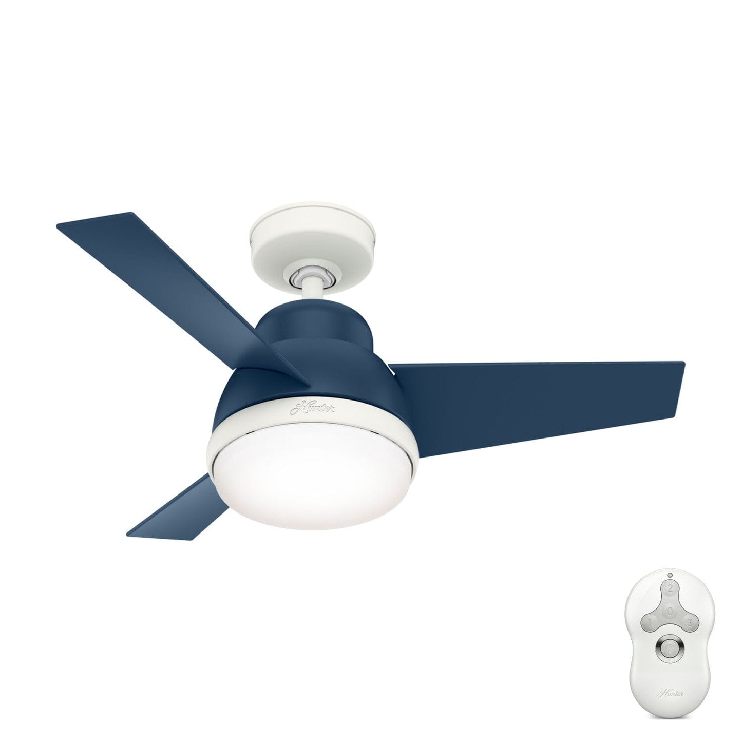 Valda with LED Light 36 inch Ceiling Fans Hunter Indigo Blue - Indigo Blue 