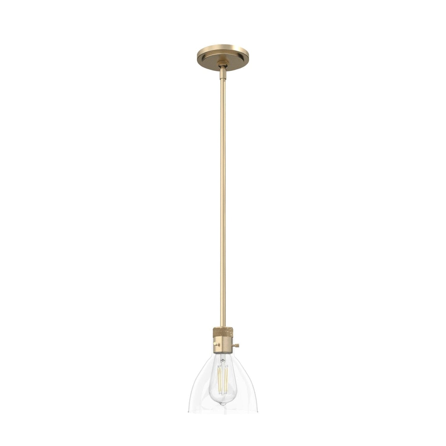 Van Nuys 1 Light Mini Pendant Lighting Hunter Alturas Gold - Clear 