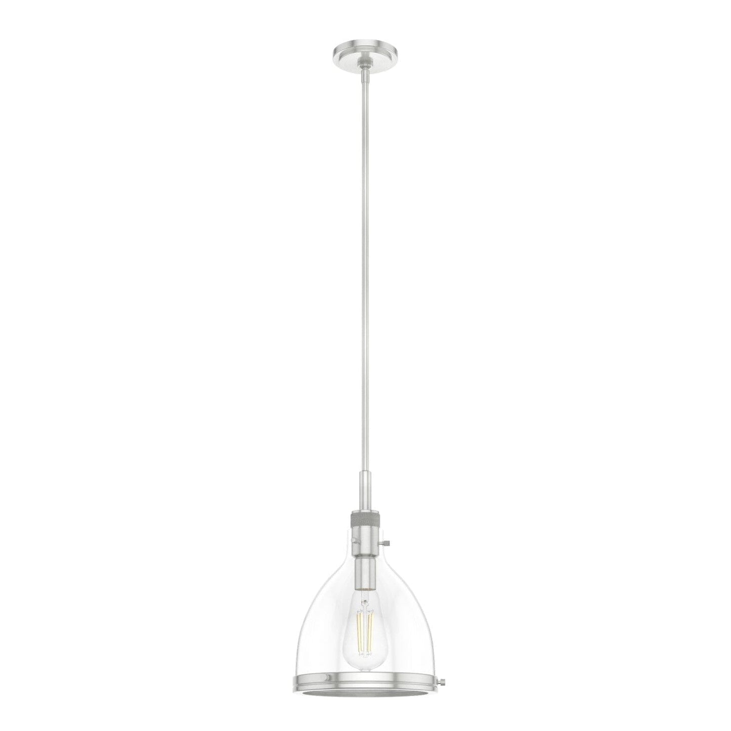 Van Nuys 1 Light Pendant 10 inch Lighting Hunter Brushed Nickel - Clear 