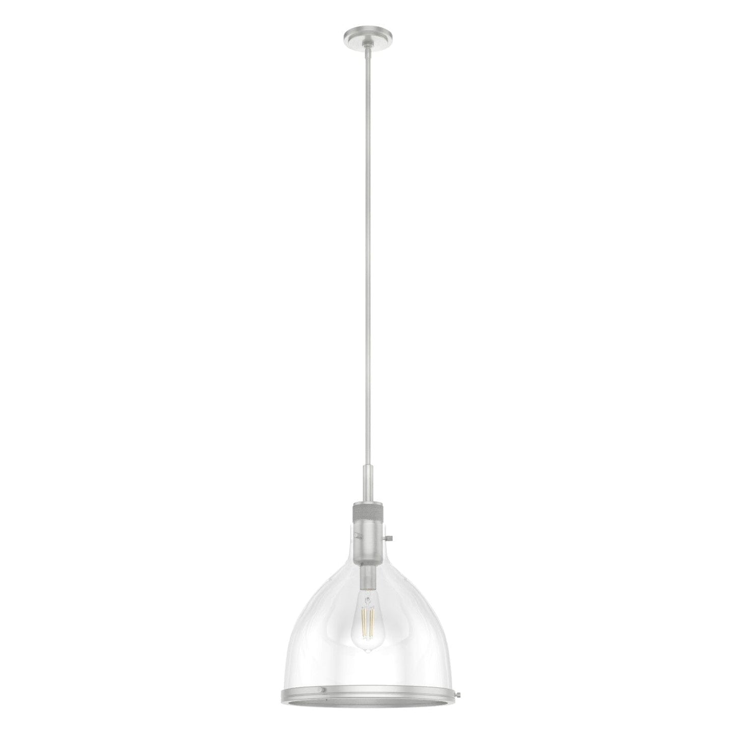 Van Nuys 1 Light Pendant 16 inch Lighting Hunter Brushed Nickel - Clear 