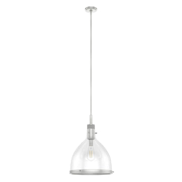 Van Nuys 1 Light Pendant 16 inch Lighting Hunter Brushed Nickel - Clear 