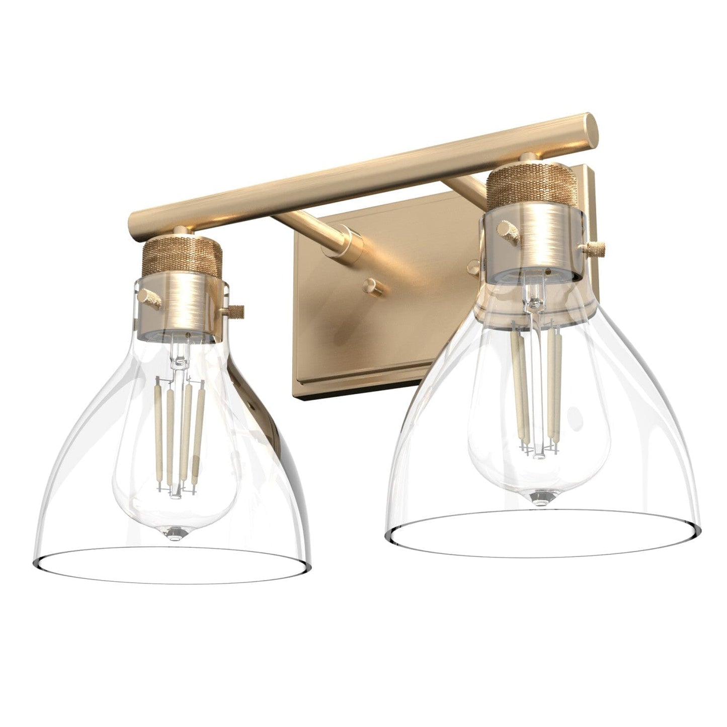 Van Nuys 2 Light Vanity Lighting Hunter Alturas Gold - Clear 