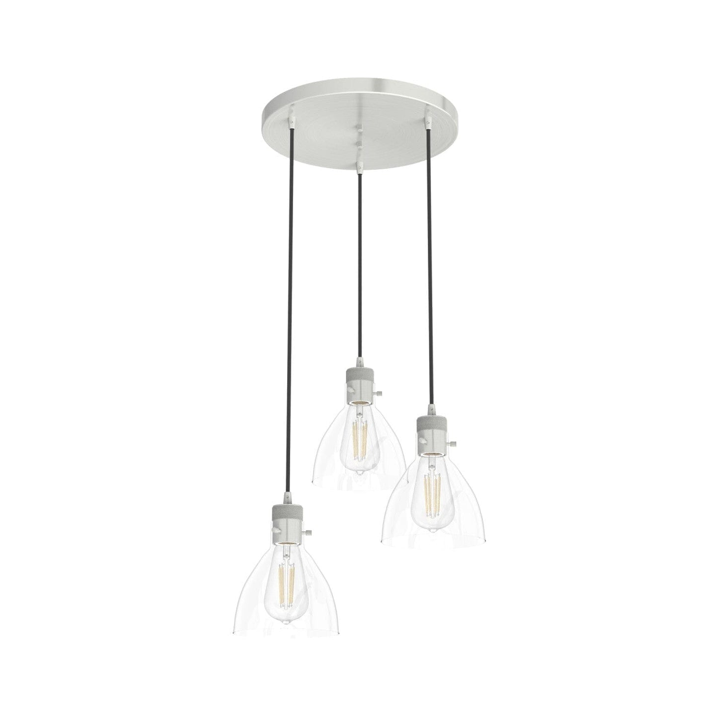 Van Nuys 3 Light Round Cluster Lighting Hunter Brushed Nickel - Clear 