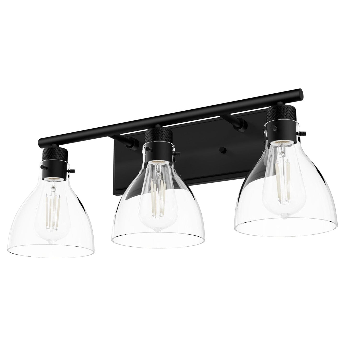 Van Nuys 3 Light Vanity Lighting Hunter Matte Black - Clear 