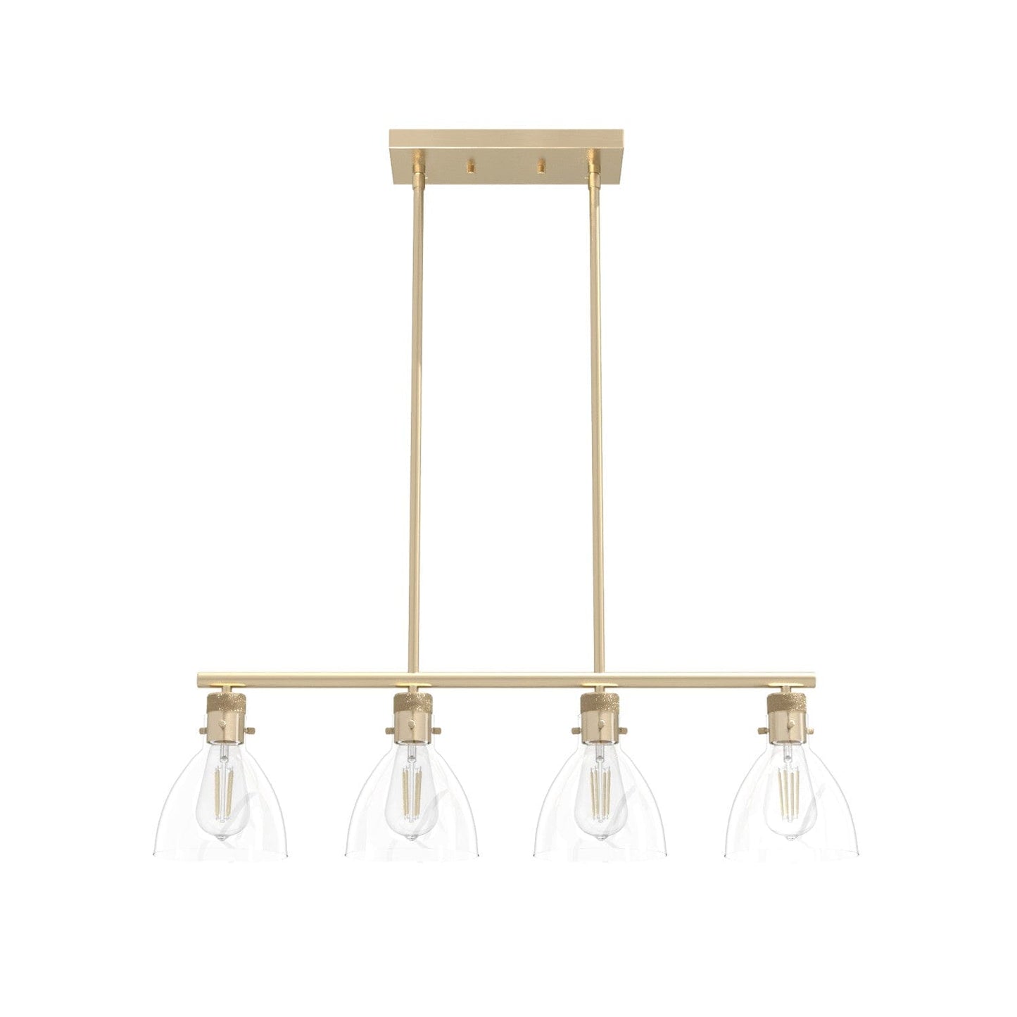 Van Nuys 4 Light Linear Chandelier Lighting Hunter Alturas Gold - Clear 