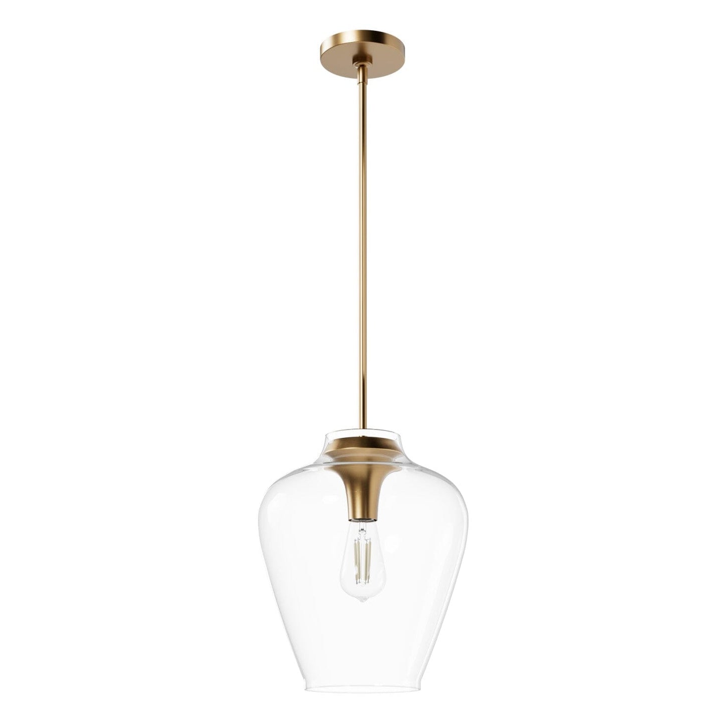 Vidria Clear Glass 1 Light 12 Inch Pendant Lighting Hunter Alturas Gold - Clear 