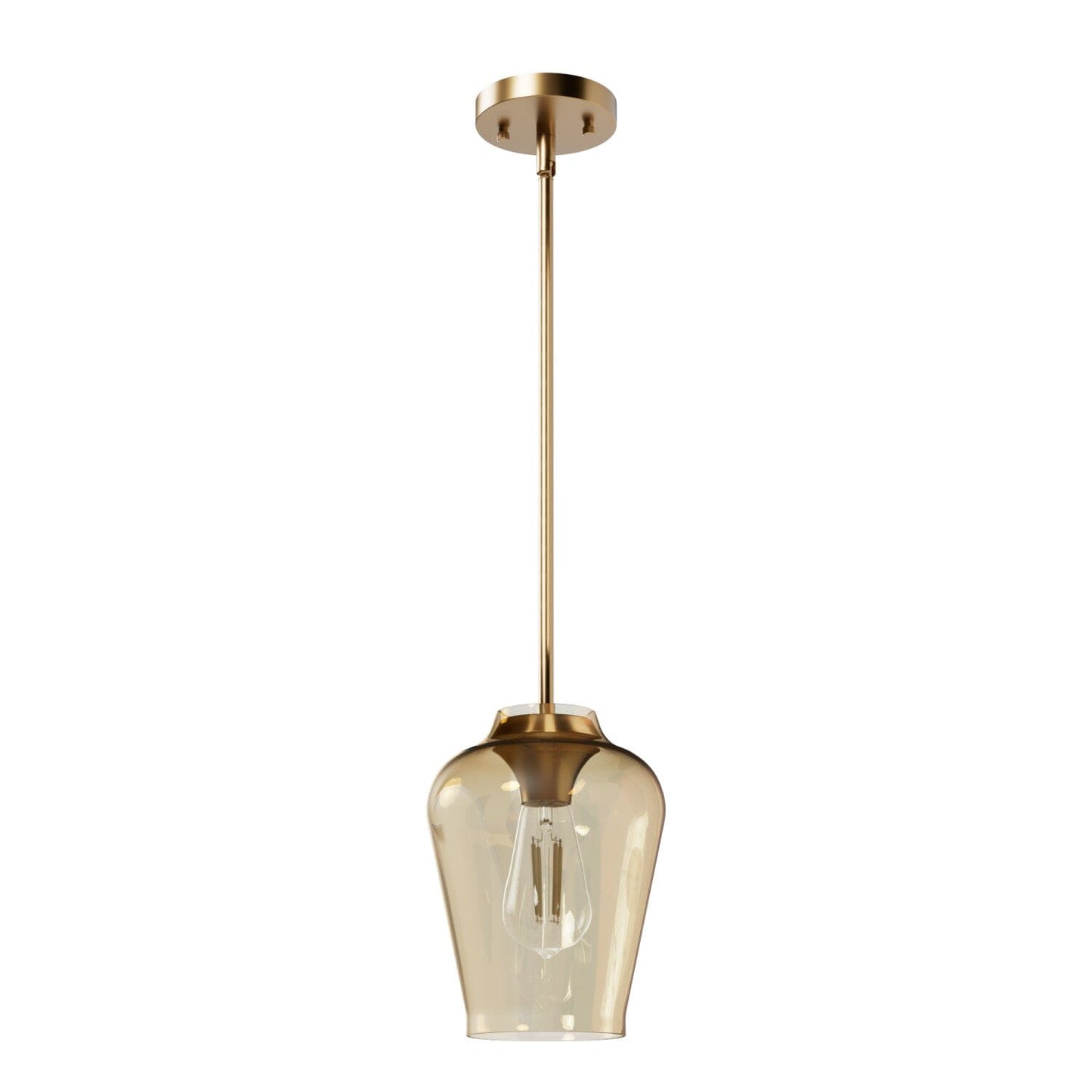 Vidria Clear Glass 1 Light 7.25 Inch Mini Pendant Lighting Hunter Alturas Gold - Amber Iridescent 