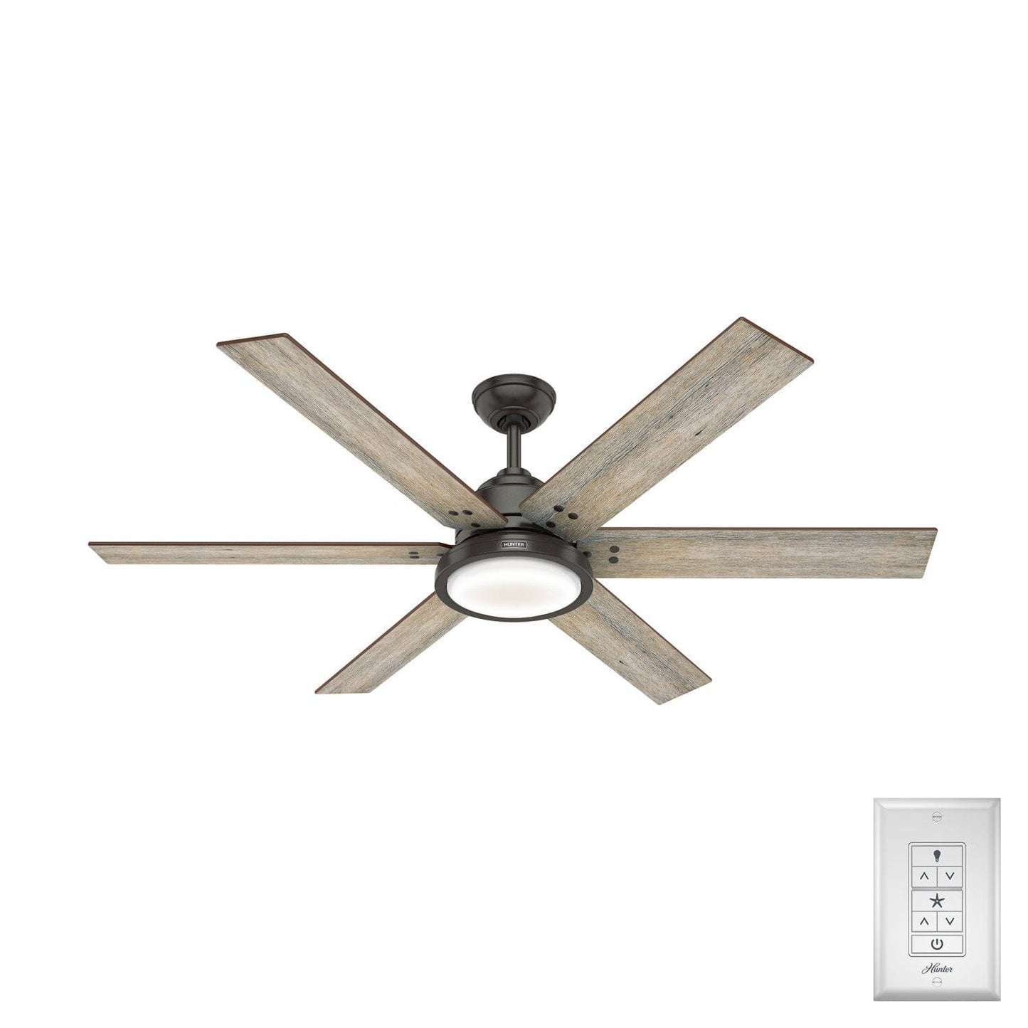 Warrant ENERGY STAR with Light 60 inch Ceiling Fans Hunter Noble Bronze - Barnwood 