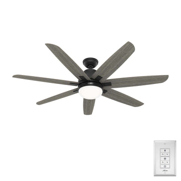 Wilder with LED Light 60 inch Ceiling Fans Hunter Matte Black - Dark Gray Oak 