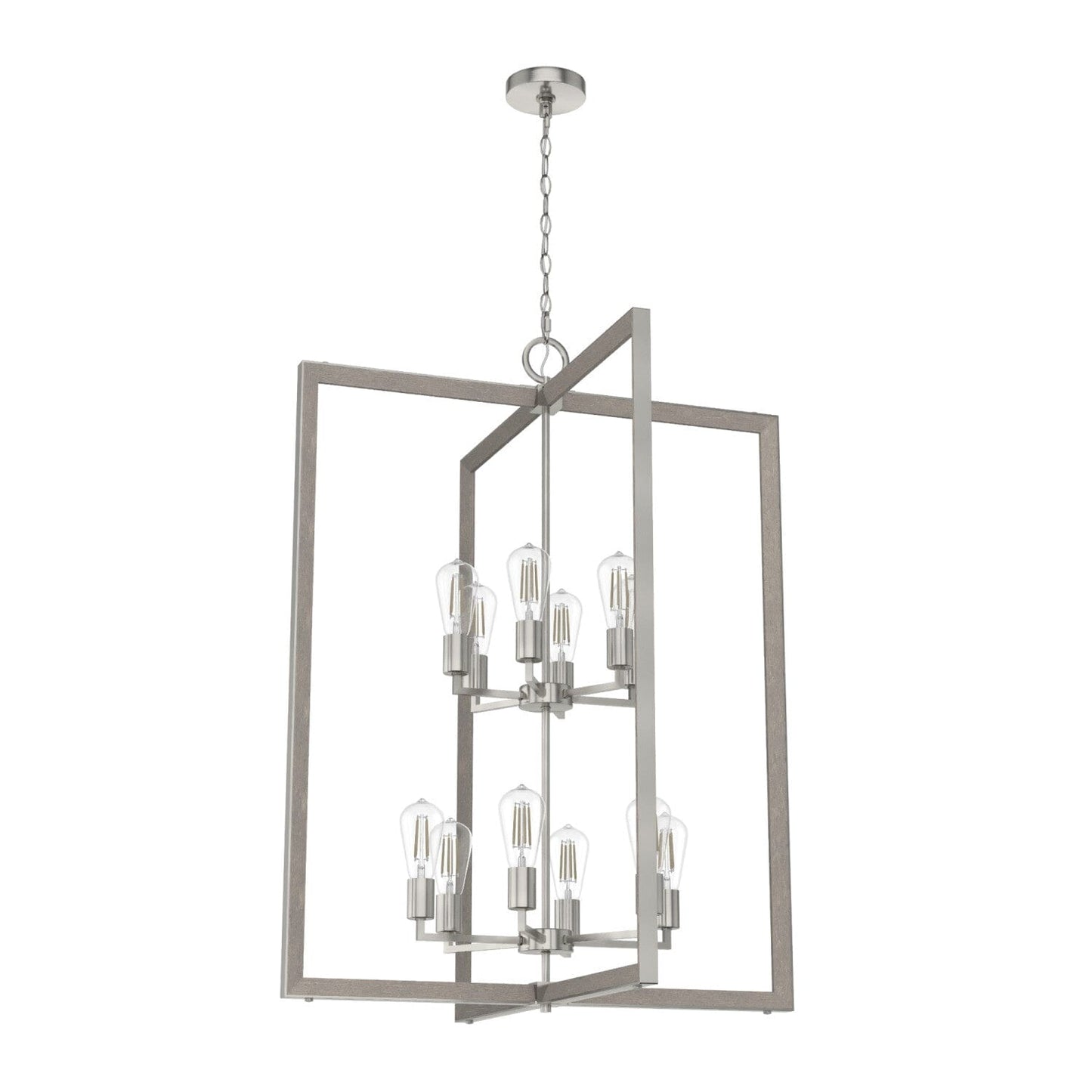 Woodburn 12 Light Lantern Pendant Lighting Hunter Brushed Nickel - None 