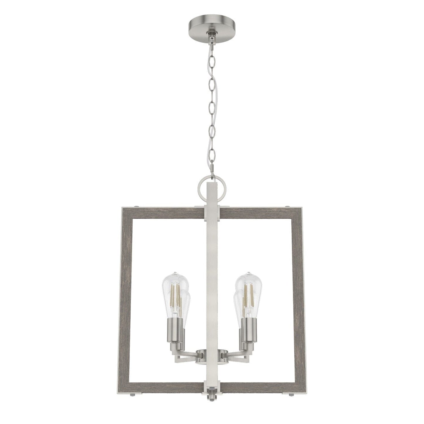 Woodburn 4 Light 18 Inch Foyer Pendant Lighting Hunter Brushed Nickel - None 