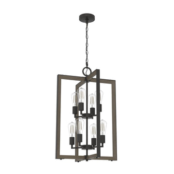 Woodburn 8 Light 18 Inch Foyer Pendant Lighting Hunter Noble Bronze - French Oak 