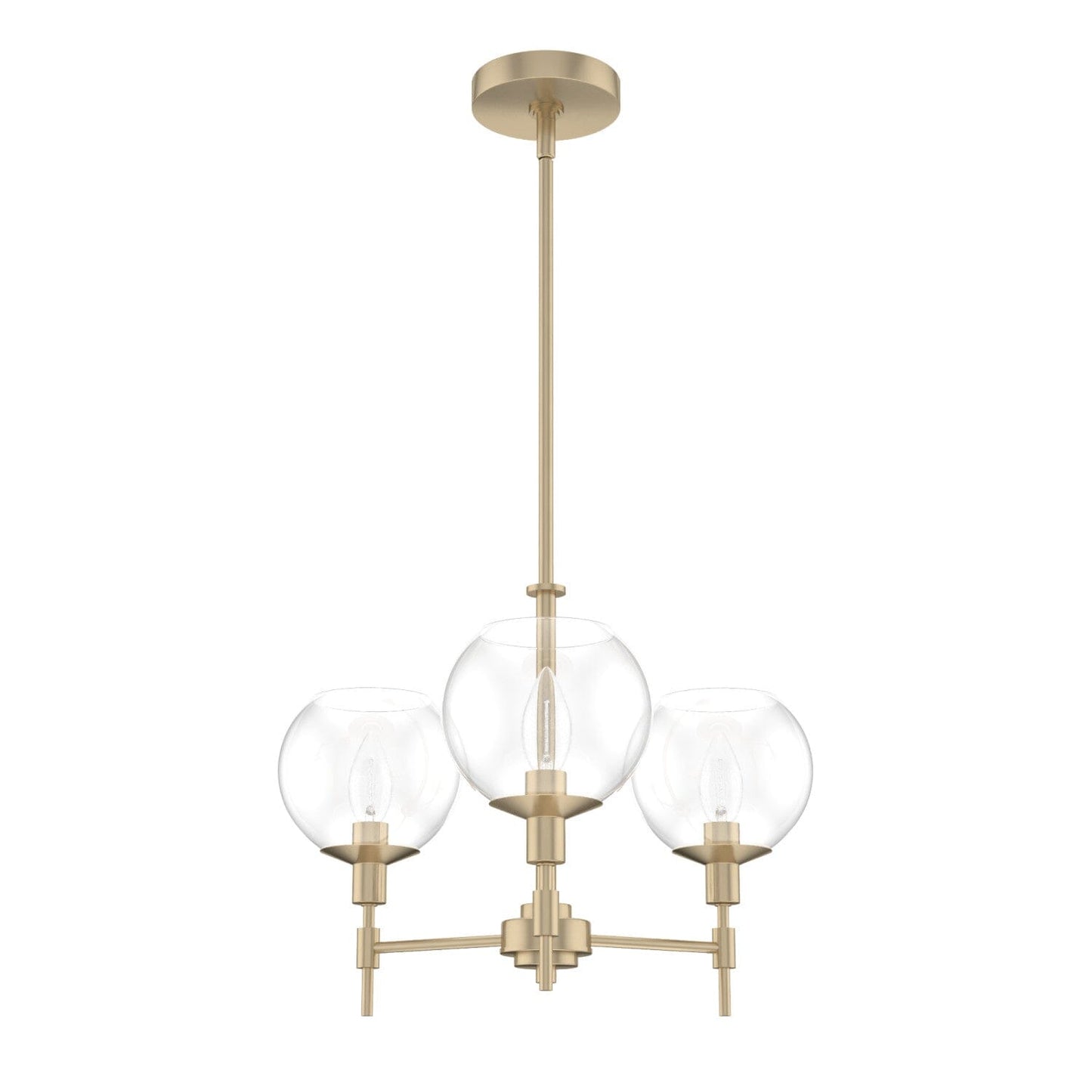 Xidane 3 Light Chandelier Lighting Hunter Alturas Gold - Clear 